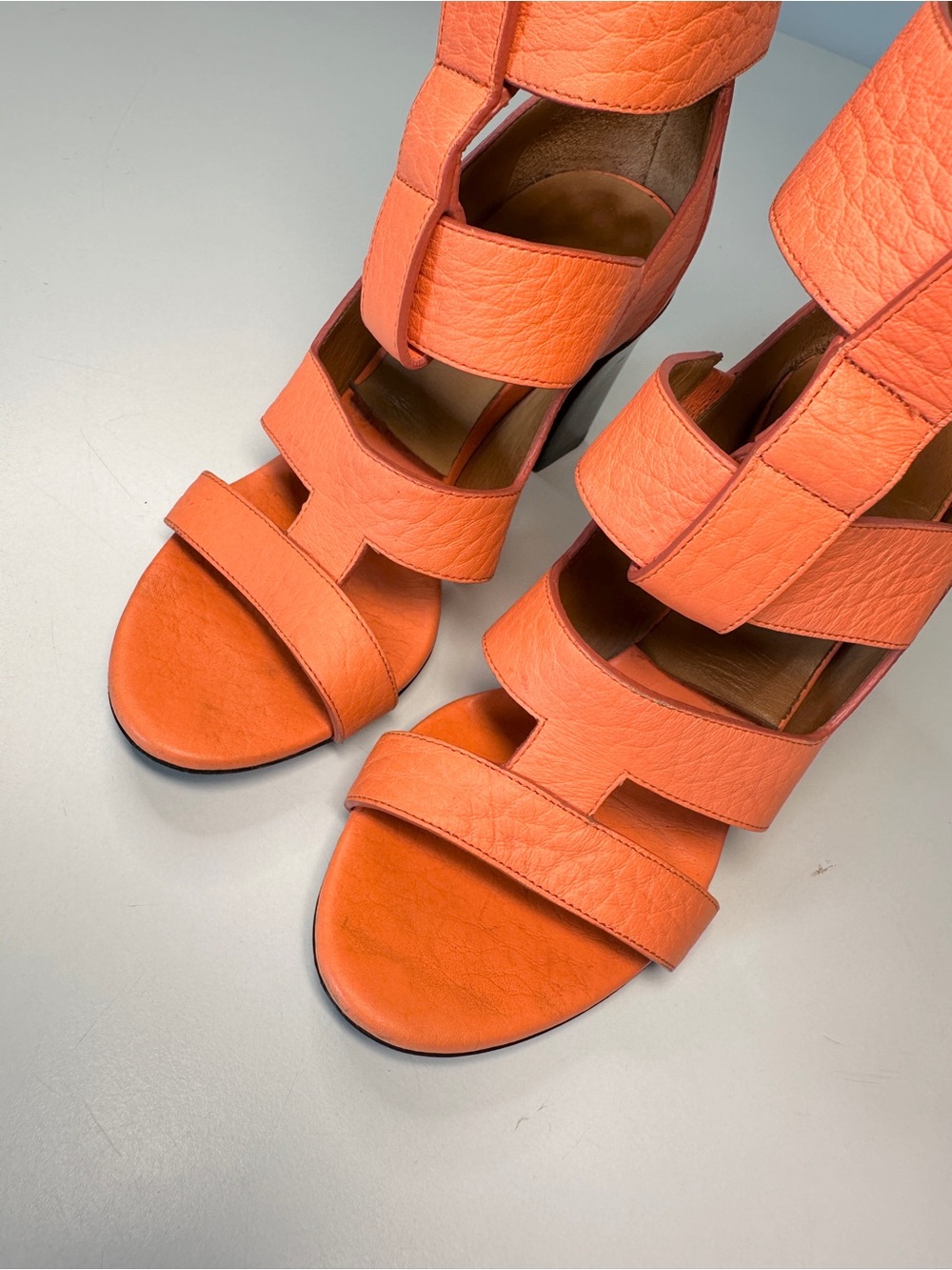 Authentic Chloe Orange Multi-Strap High Heel Sandals 35 5 - Picture 5 of 12